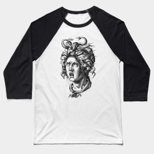 Old Vintage Medusa Greek Mythology Illustration Baseball T-Shirt